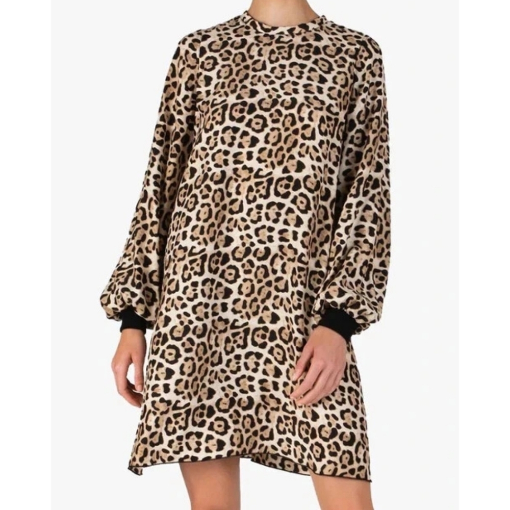 ATM Anthony Thomas Melillo  Leopard 100% Silk Charmeuse Dress Size XS